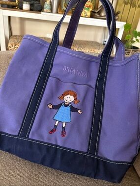 ⭐️ L.L Bean boat and tote vintage purple monogrammed tote “ BRIANNA”